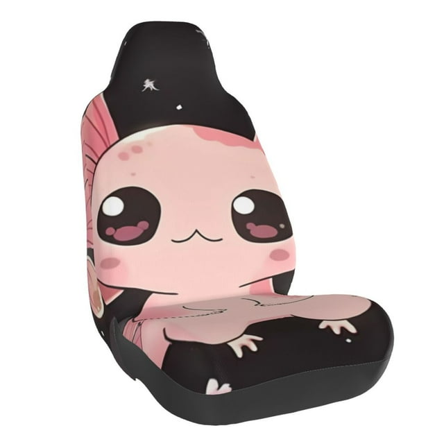 Wukai Cute Axolotl Sakura Blossoms B Full Set Car Seat Covers with Soft Padding Universal Auto Front Seats Protector and Cushion Mat