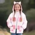 thumbnail image 4 of EnJoCho Girls Fleec𝖾 Sher𝗉a Jacket Full Zip Hooded Plaid Winter Fall Coat Warm Soft Cozy Lined Outerwear Pockets Cute Clothes Kids Girls Jacket Coat 8-14 Years, 4 of 9