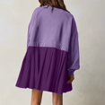 thumbnail image 4 of Robe à Col Rond Froncée pour Femmes Pull Décontracté Quotidien pour les Trajets (Vert Armée S), 4 of 9