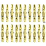 Pack of 10 BabylissPro Barberology 2 PC Sectioning Clips - Gold