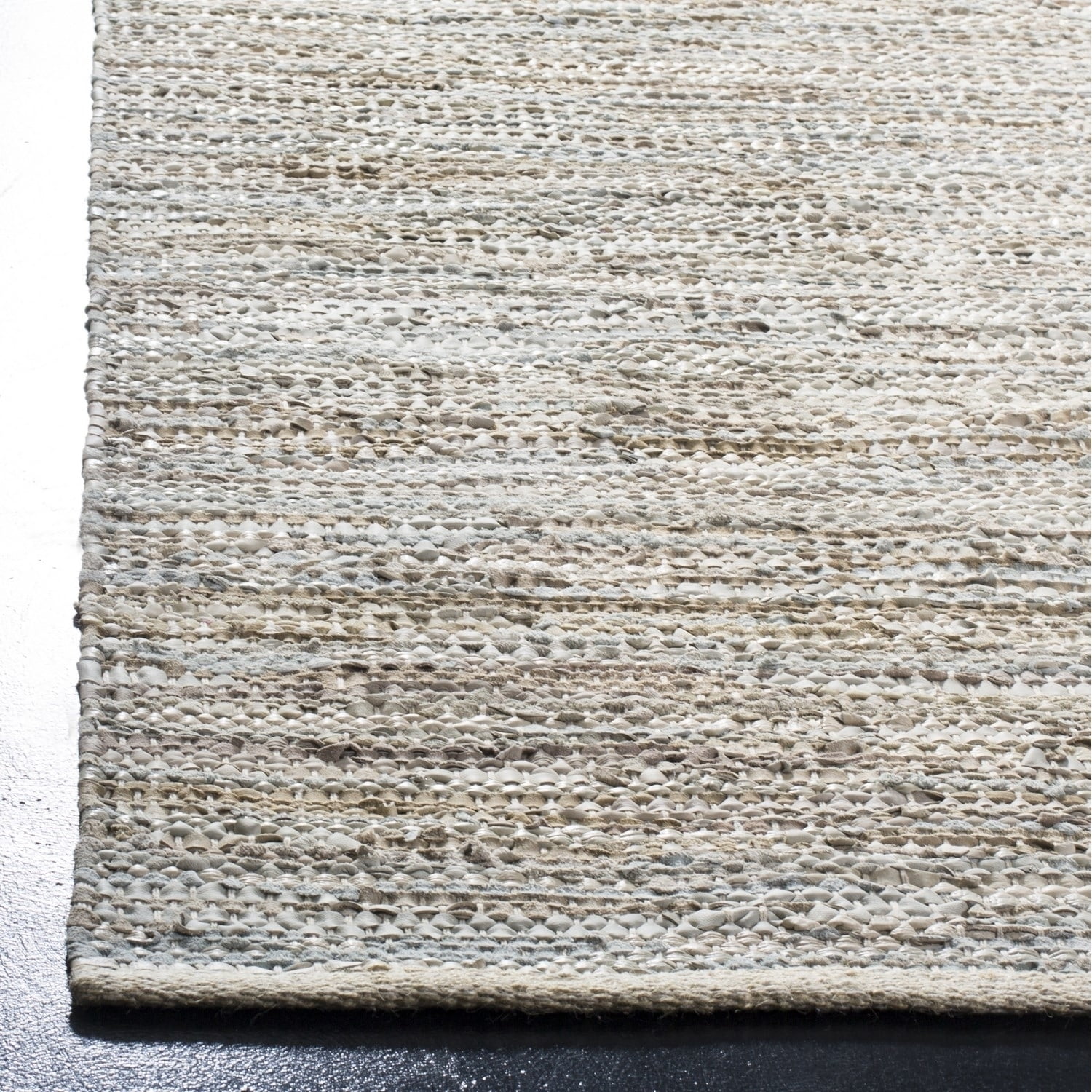 SAFAVIEH Vintage Leather Deemer Braided Abstract Area Rug, Beige, 2' x 3'