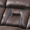 thumbnail image 2 of Benjara Faux Leather Upholstered Sofa with Split Back Cushion, Brown, 2 of 3