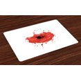 thumbnail image 1 of Ambesonne Poppy Flower Place Mats Set of 4, Head of Opiate Flower, Standard Size, Red White Black, 1 of 4