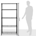 thumbnail image 3 of Amazon Basics - Estantería de almacenamiento ajustable de alambre de acero resistente de 5 estantes para cocina, garaje, 92 cm de largo x 36 cm de ancho x 183 cm de alto, negro, 3 of 8