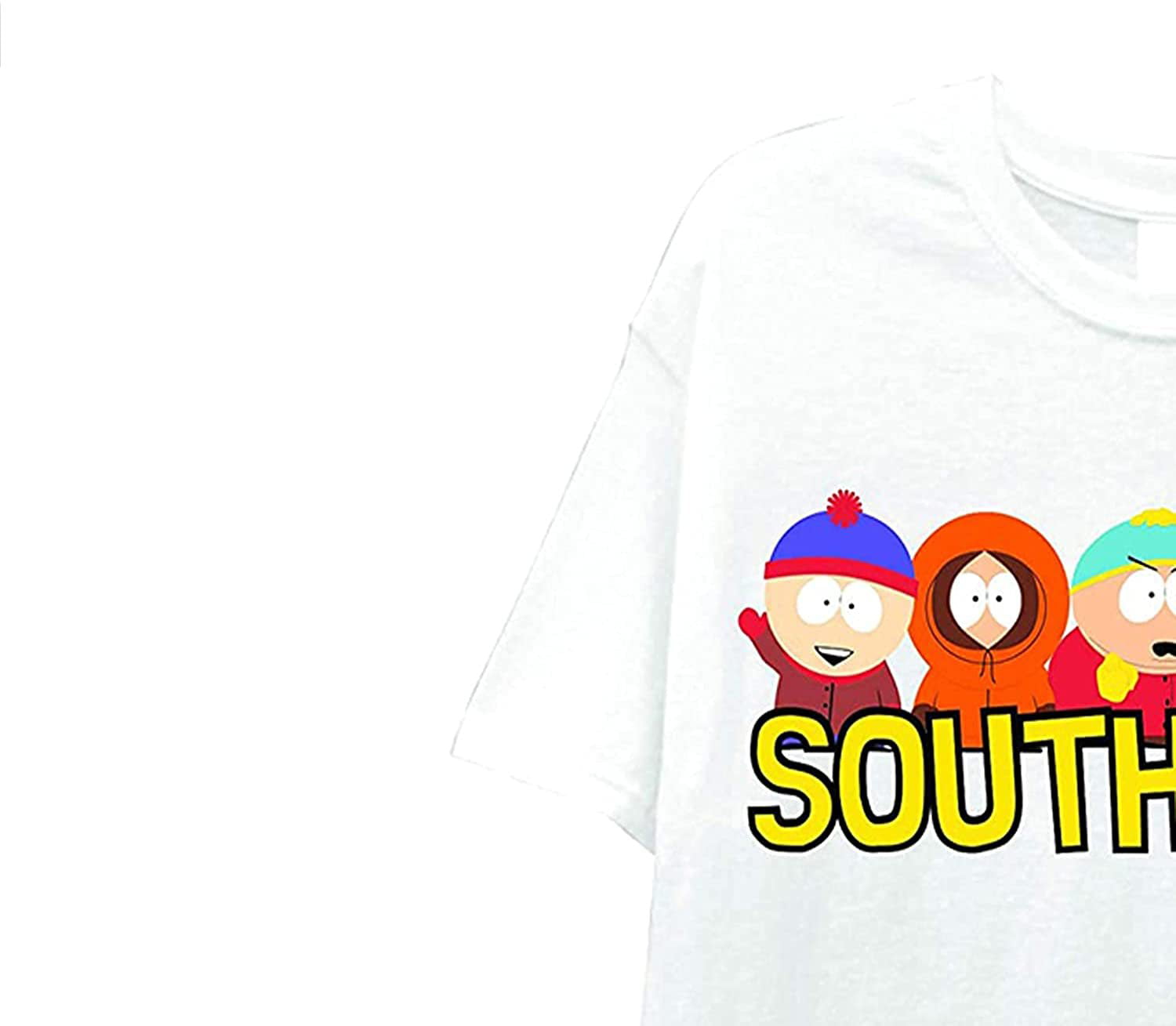 South Park Mens Word Boy - Yellow Group (Medium) Over 5 T-shirt Logo