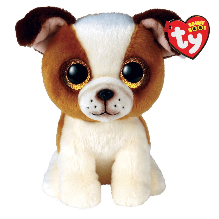 item Af en toe het winkelcentrum TY Beanie Boos - HUGO the Brown & White Dog (Glitter Eyes) (Regular Size -  6") Plush - Walmart.com
