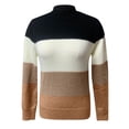 thumbnail image 5 of GBSYEWXS Women Sweater Crew Neck Color Block Long Sleeve Warm Knit Brown Sweater, 5 of 5