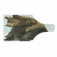 thumbnail image 1 of Bear Cutting Board, Big and Mammal Sitting Smiling Wildlife Beast Nature Inspired Cartoon Mascot, Decorative Tempered Glass Cutting and Serving Board, Wine Bottle Shape, Taupe Brown, by Ambesonne, 1 of 1