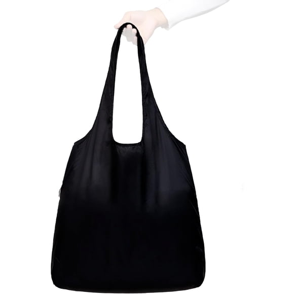 PinesC Ultra-Lightweight Standard Tote Bag | Perfect for Travel, Shopping & Daily Use | Reusable - Tiny - Eco-Friendly (Standard, Black)