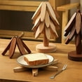 thumbnail image 5 of 1 Pc Natural Wood Tree Trivet Set, Christmas Tree Trivet Set, Wooden Trivets & 1 Stand Like a Christmas Tree, for Hot Dish, Pot, Bowl, Teapot, Hot Pot Set, 3.93x9.05 Inch, Walnut, 5 of 6