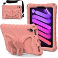 thumbnail image 1 of KOMI Kids Case for iPad Mini 6th Generation 2021 8.3-inch - Screen Protector Included - Butterfly Kickstand - Child Friendly EVA Foam Shockproof Cover Case with Shoulder Strap, Pink Beige, 1 of 5