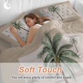 thumbnail image 3 of Palm Tree Twin Size Comforter Set, Green Tropical Plants Ocean Brown Bottom Bedding for All Seasons, 4 Pcs Bed Set, 1 Quiltcover (68"x86") ,1Sheet(67"x116"), 2Pillowcases (30"x20"), 3 of 9