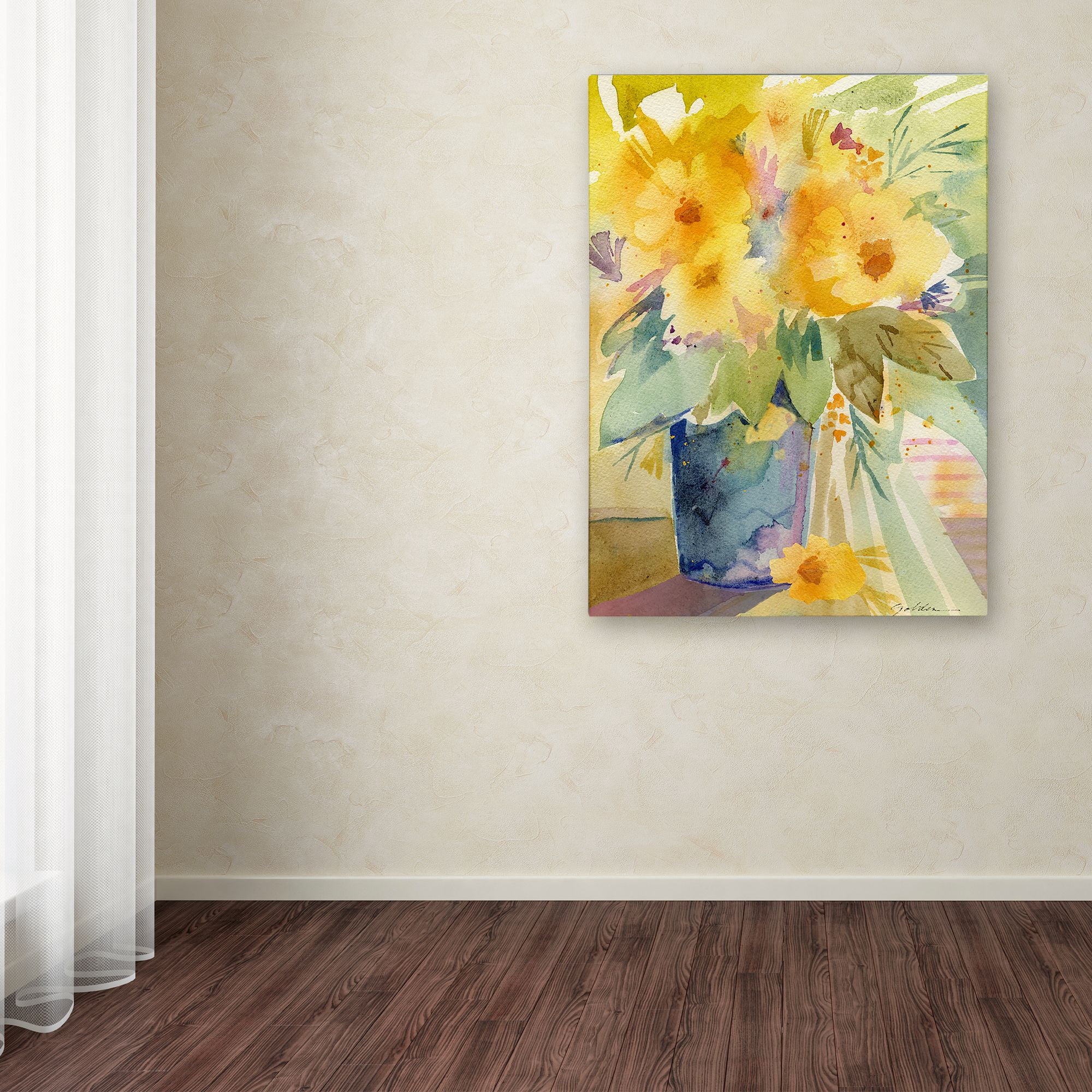 Trademark Art "Yellow Print" Canvas Art by Sheila Golden
