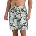 thumbnail image 2 of Fuzoiu Mallard Ducks And Roses Print Men's Beach Shorts,Men's Swim Trunks,Quick Dry Board Shorts with Pockets,Men's Bathing Suits for Surfing, Running, and Casual Wear-3X-Large, 2 of 6