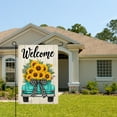 thumbnail image 2 of AMHNF Welcome Sunflower Truck Linen Garden Flag for Spring Summer Home Outdoor Garden Yard Door Decor 12x18 inch, 2 of 5