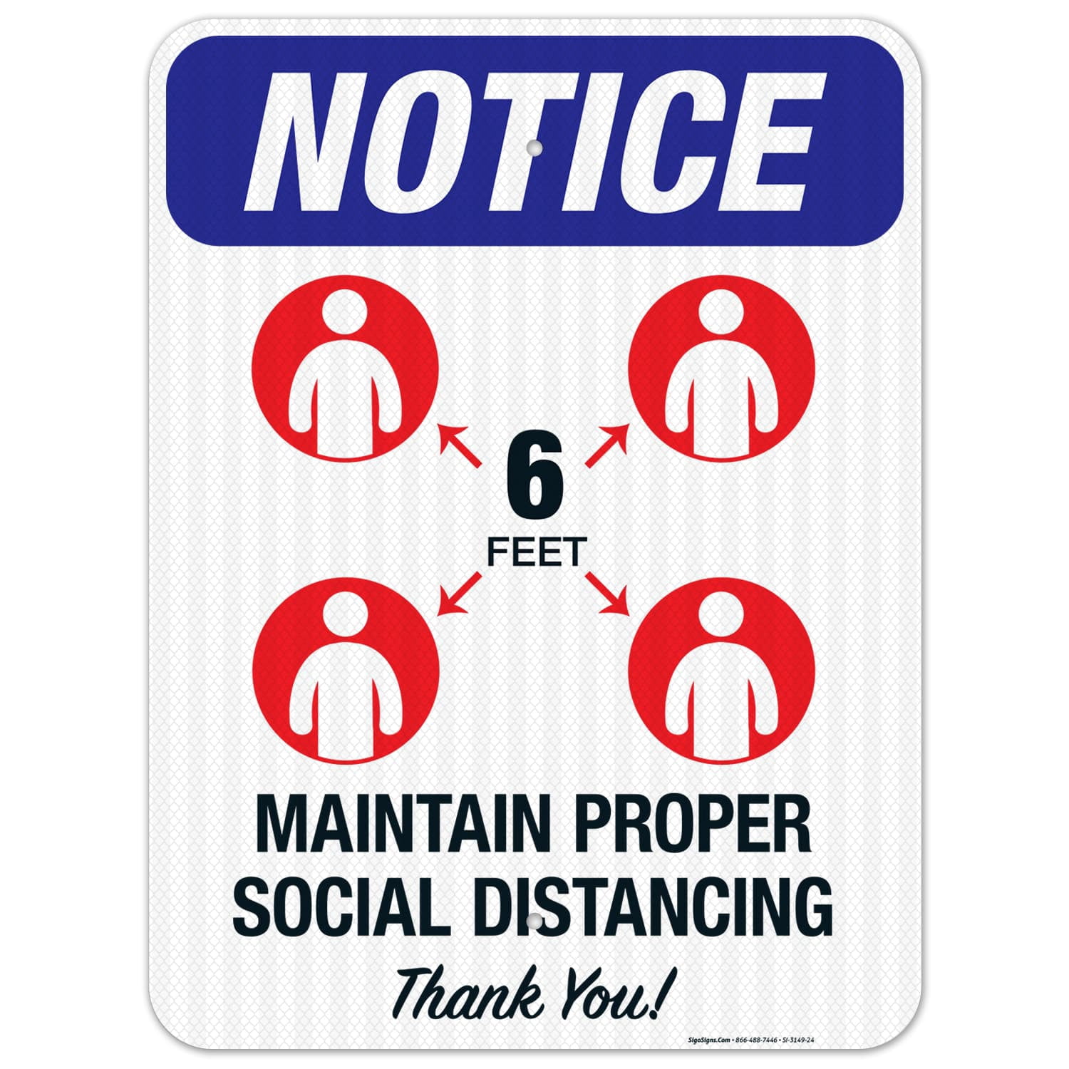Social Distancing Sign Examples Social Distancing Sign, Maintain Proper Social Distancing 6 Feet, 18x24 ...