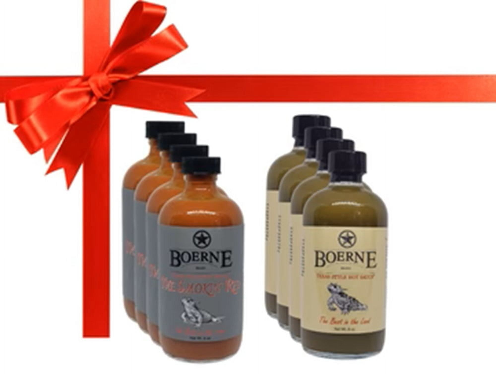 (3 pack) Boerne Brand Smokin Red Texas Style Hot Sauce Glass Bottle, 8oz