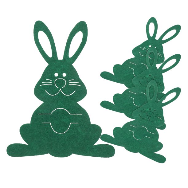 4 bolsas para cubiertos con forma de conejito, fundas de fieltro para cubiertos de Pascua, para decorar la mesa y guardar tenedores