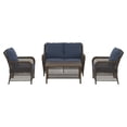 thumbnail image 4 of HOMETRENDS Belmont 4-Piece Steel Outdoor Conversation Set with Cushions, Navy, 4 of 10