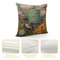 thumbnail image 4 of MLJA Rustic Farmhouse Spring Summer Sign Throw Pillow Cover Vintag with Colorful Flower Birds Butterfly Pillow Cases Retro Watering&nbsp;Can Daisy Pillowslip, 4 of 5