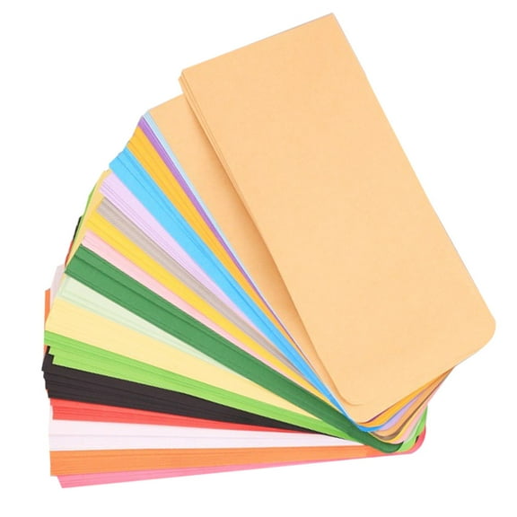 TABLZONE 50Pcs Colored Envelopes Paper Cash Organizer for Tips Checks Bills and Small Items