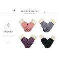 thumbnail image 4 of BEMS-2023 Guantes de punto de invierno para mujer, manoplas de punto gruesas con dedos completos elásticos suaves (gris), 4 of 5