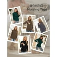 thumbnail image 3 of Women's Maternity Nursing Tops Shirts Mock Neck Breastfeeding Clothes 2-Pack, 3 of 4