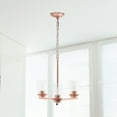 thumbnail image 4 of Lalia Home 3-Light 15" Classic Contemporary Clear Glass and Metal Hanging Pendant Chandelier for Kitchen Island Foyer Hallway Living Room Den Dining Room, Rose Gold, 4 of 7