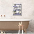 thumbnail image 2 of HFDF Farmhouse Bathroom Decor Wall Art Cute Bathroom Sign Poster Country Bathroom Pictures for Wash Your Hands Rustic Wall Canvas Print Painting for Bathroom Decor Purple 16x24inch Framed, 2 of 7