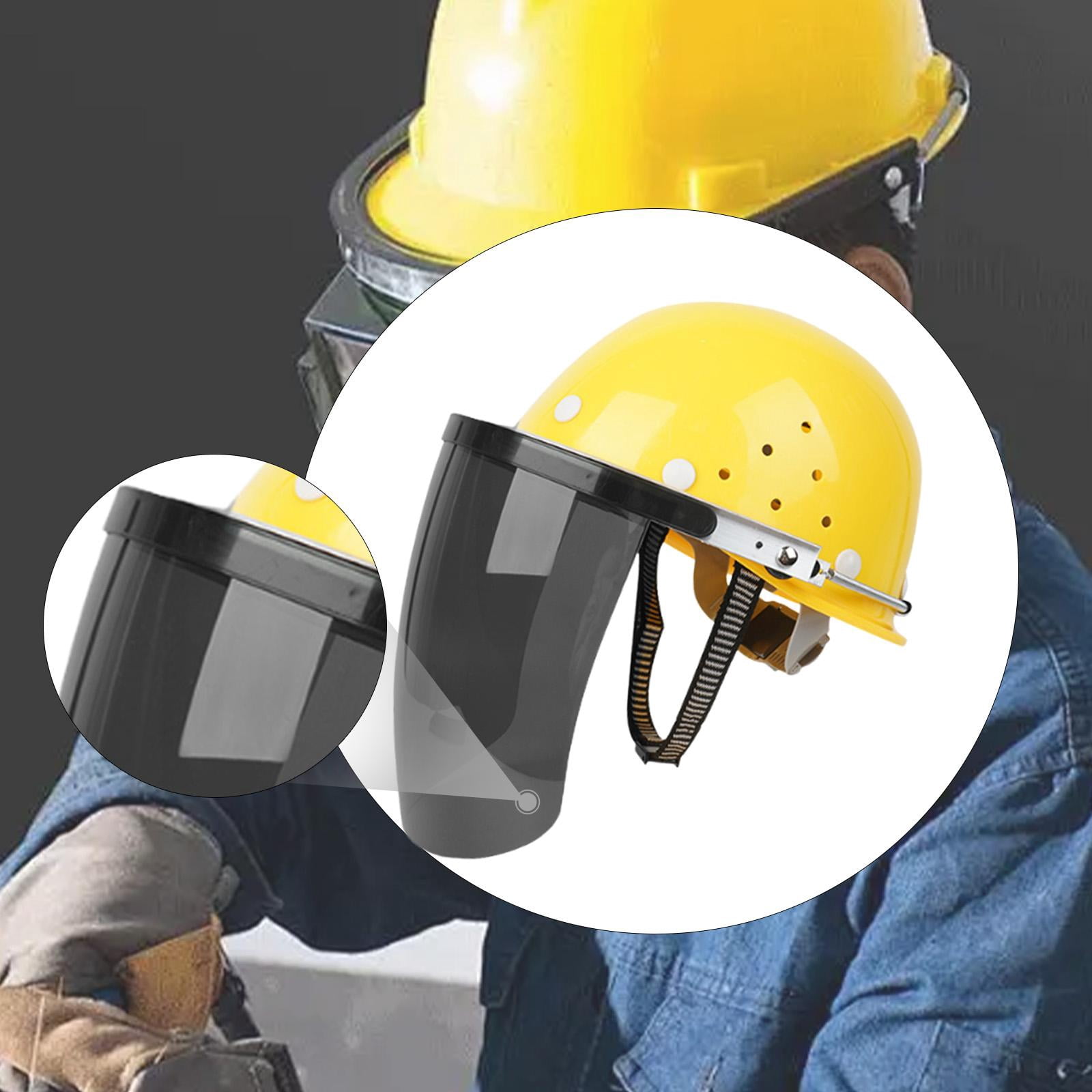 Zxpjkyu Face Shield Face Cover with Helmet Flip up Impact Resistant Headgear for Logging gray visor