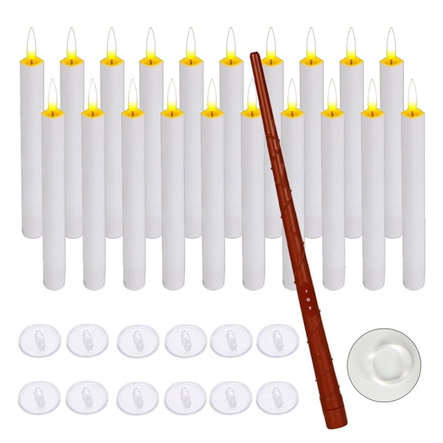 20 Pieces LED Floating Candles with Remote Timer for Halloween Brown