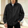 thumbnail image 2 of LIaqionyy Mens Button down Shirt Casual Loose Long Sleeve Collared Shirts Solid Color Wedding Prom Business Tops, 2 of 6