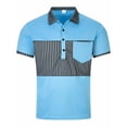 thumbnail image 4 of COM1950s Men's Short Shorts, Man Leisure Flip Collar Color Blocking Button Motion Ventilation Short Sleeve , Men Short Shorts, 4 of 9