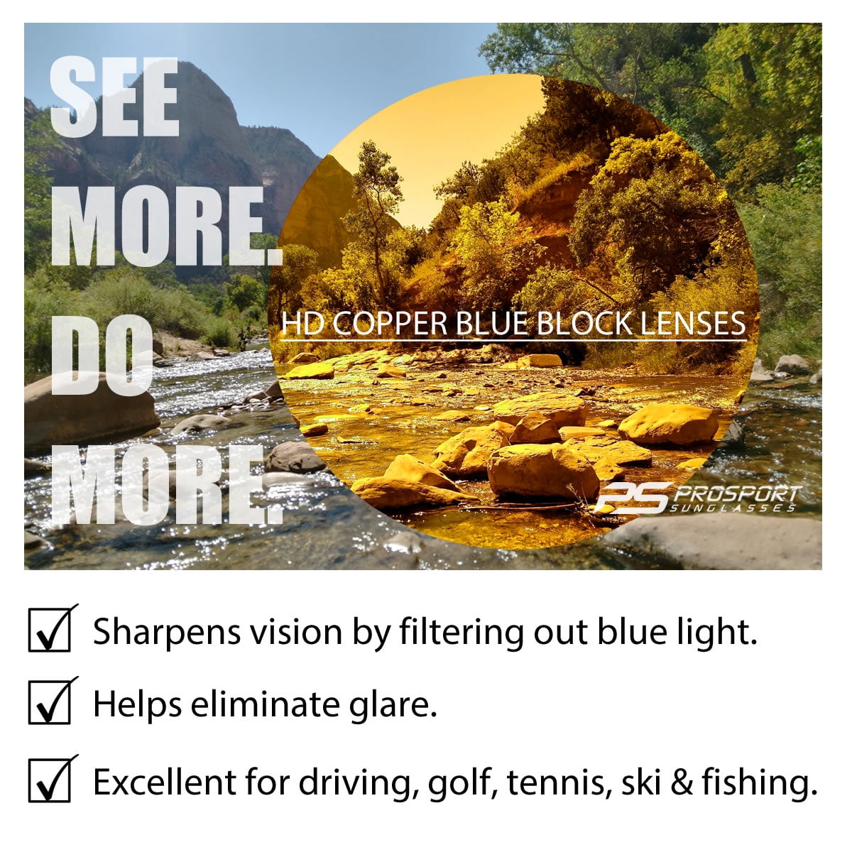 proSPORT Hd Blue Light Blocking Sunglass Men Women High Definition Amber Lens Black Metal Frame