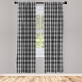 thumbnail image 3 of Ambesonne Retro Curtains, Hexagons Small Rhombuses Art, Pair of 28"x63", Dark Grey and White, 3 of 4