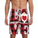 thumbnail image 1 of Balery Buffalo Plaid Love And Gnome Pantalones cortos de pijama de punto de algodón para hombre con cinturilla y bolsillos-Small, 1 of 6