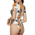 thumbnail image 3 of Gaeub Funny Cats Women'S Short Sleeve One Piece Swimsuit Sexy High-Waisted Bodysuit For Swimming, Beach, Sports - Large, 3 of 9