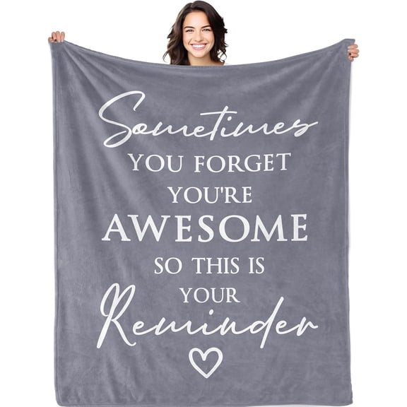 MORAVE 50"X 60" Blanket, Inspirational Appreciation Birthday Thank You Anniversary Gifts for Women Mom Sister Her Friends, Sometimes You Forget You are Awesome