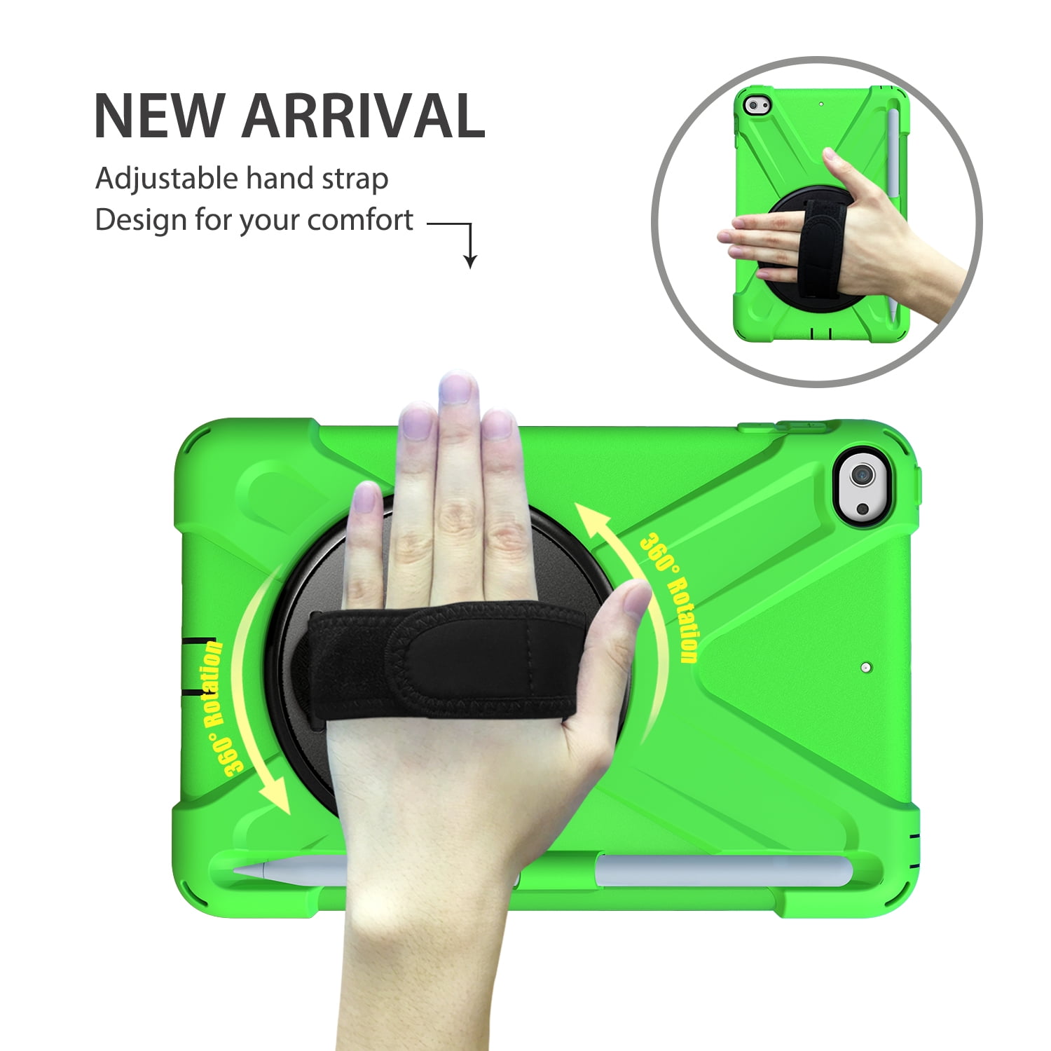 iPad Mini 5 Case for Kids, iPad Mini 5/Mini 4 Case Shockproof, Heavy Duty Protective Rugged iPad Mini Case with Pencil Holder /Kickstand Case for iPad Mini 5th/4th Generation 7.9 Inch - GREEN