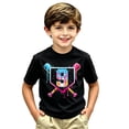 thumbnail image 4 of Boys Short Sleeve T Shirts Crewneck Tops Basic Tees Game Day Print, School & Sports Wear,Boys Casual Clothes (Black,8-9 Years), 4 of 4