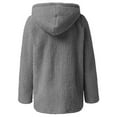 thumbnail image 4 of Women Casual Fluffy Fleece Jacket Long Sleeve Zip Up Hooded Sweatshirt Sherpa Coat Outerwear Pullover Hoodies, 4 of 5