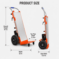 thumbnail image 3 of Orange Hand Trucks - 880lbs Capacity Electric Stair Hand Trucks 1200W Heavy Duty Stair Climber Trolley with Safety Rope and Solid Wheel for Moving Furni ture Logistics Warehous, 3 of 10