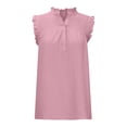 thumbnail image 5 of Tops for Women Casual Turtleneck Solid Color Sleeveless Vest Beach Blouse Tops Women's Summer Clothes, 5 of 7