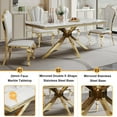 thumbnail image 4 of 70" Rectangular Dining Table for 6 People, Modern Faux Marble Kitchen Table with Stainless Steel Legs, Dining Table for Dining Room, Living Room, 4 of 6
