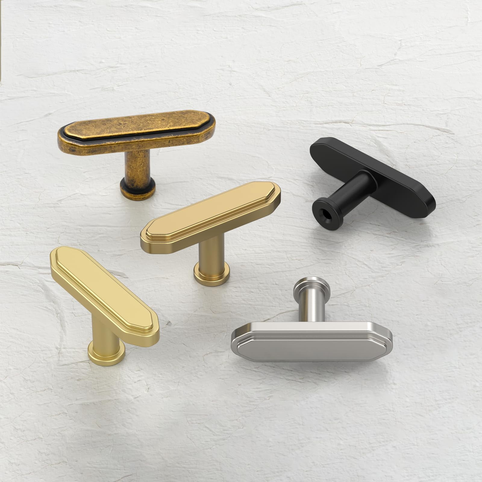 10 Pack Brushed Antique Brass Kitchen Cabinet Knobs Cabinet Hardware Zinc Knobs for Dresser Drawers