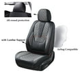 thumbnail image 5 of Coverado Black&Gray Car Seat Covers Front, Waterproof Faux Leather Auto Seat Protectors with Lumbar Support, Luxury Automotive Interior Accessories Universal Fit Most Cars SUV Trucks, 5 of 7