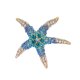 thumbnail image 5 of Worallymy Mujeres Cristal Playa Estrella de mar Broche Ramo Ropa Boda Joyería nupcial Rhinestone Bufanda Pins, White Lake Blue Worallymy JD735800203, 5 of 7
