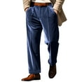 thumbnail image 3 of DDAPJ pyju Men's Dress Pants Velvet Trousers Business Casual Straight Leg Pants Daily Holiday Bottoms Blue XXL, 3 of 9
