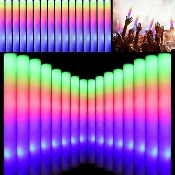 FEINYTAA 103pcs Foam Glow Sticks, Glow Sticks Bulk Party pack, LED Glow Sticks Bulk Party pack with 3 Modes Colorful Flashing, Glow in The Dark Party Supplies for Wedding, Mother's Day, Birthday