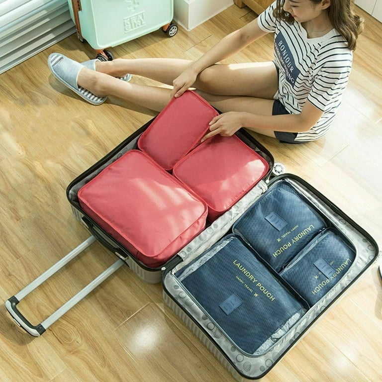 6Pcs Travel Storage Bag Set for Clothes Luggage Packing Cube Organizer  Suitcase 